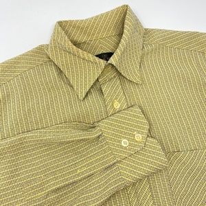 Bugatchi Uomo Yellow Pattern‎ Casual Long Sleeve Button Down Shirt Men's Medium